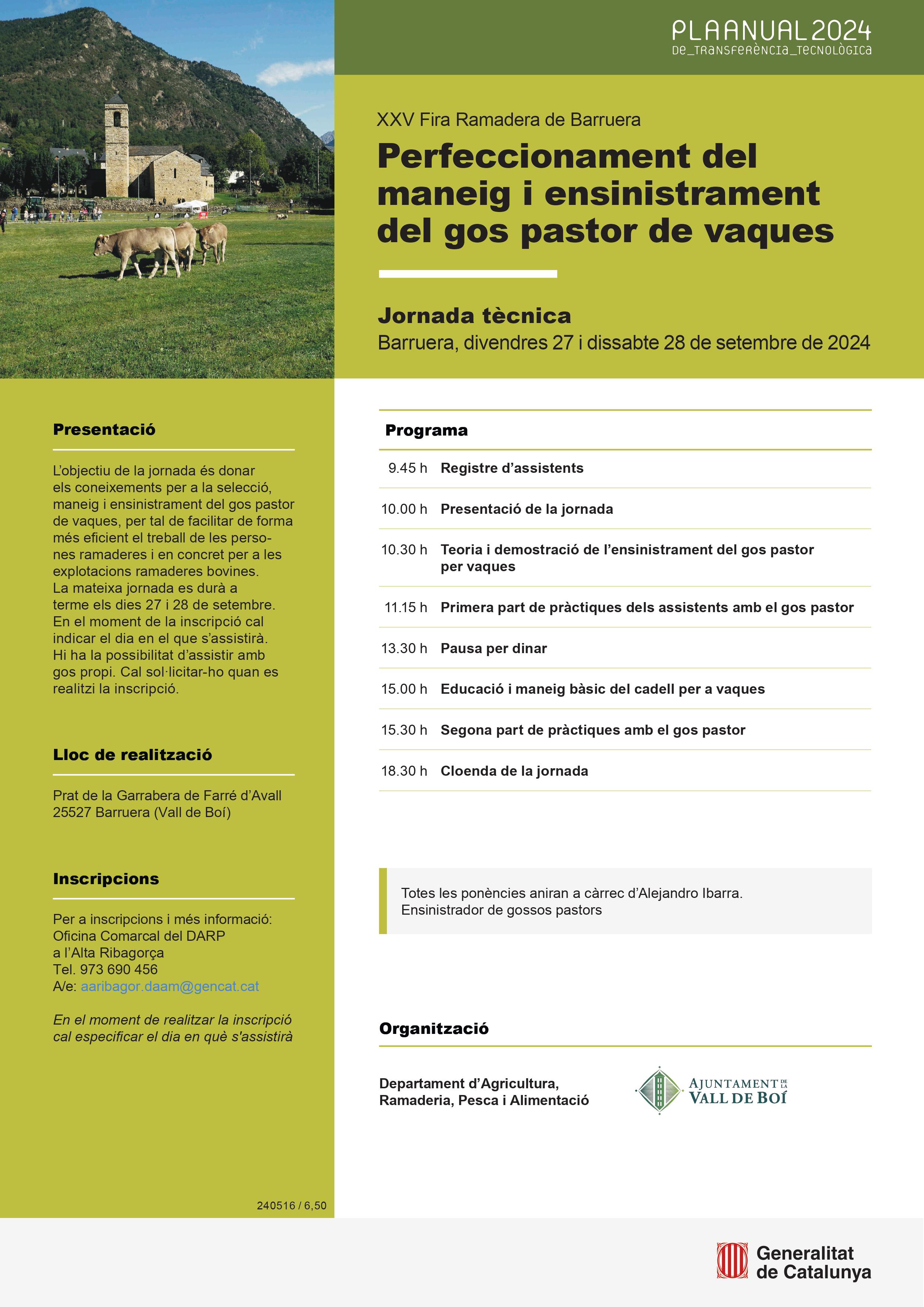Jornada PATT Ensinistrament del gos pastor de vaques