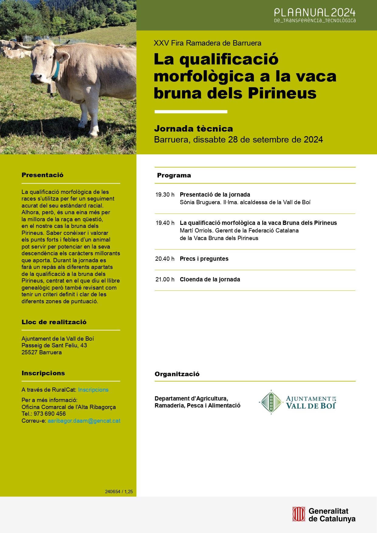 Jornada tècnica: la qualificació morfològica a la vaca bruna dels Pirineus