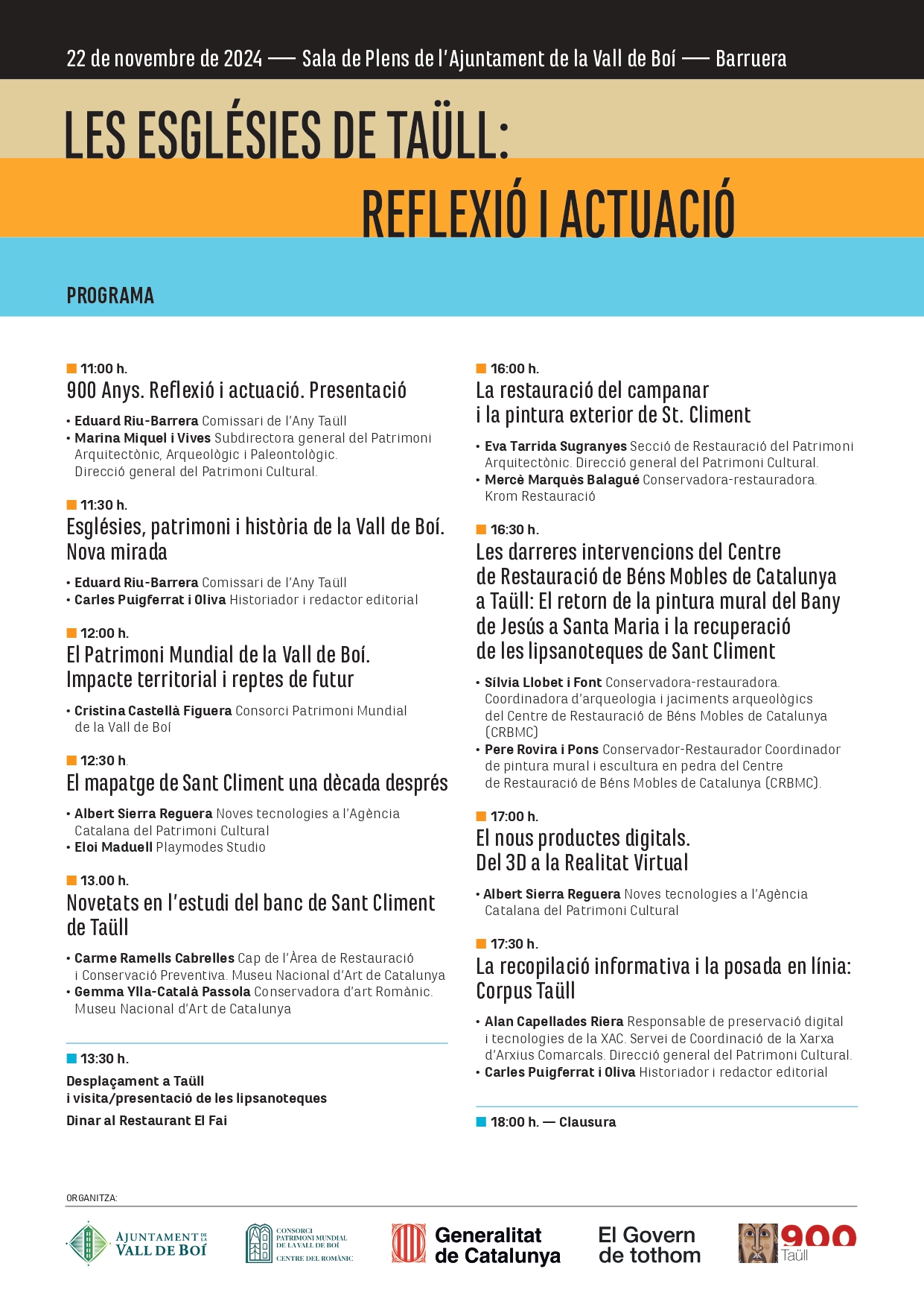 Les esglésies de Taüll: Reflexió i actuació
